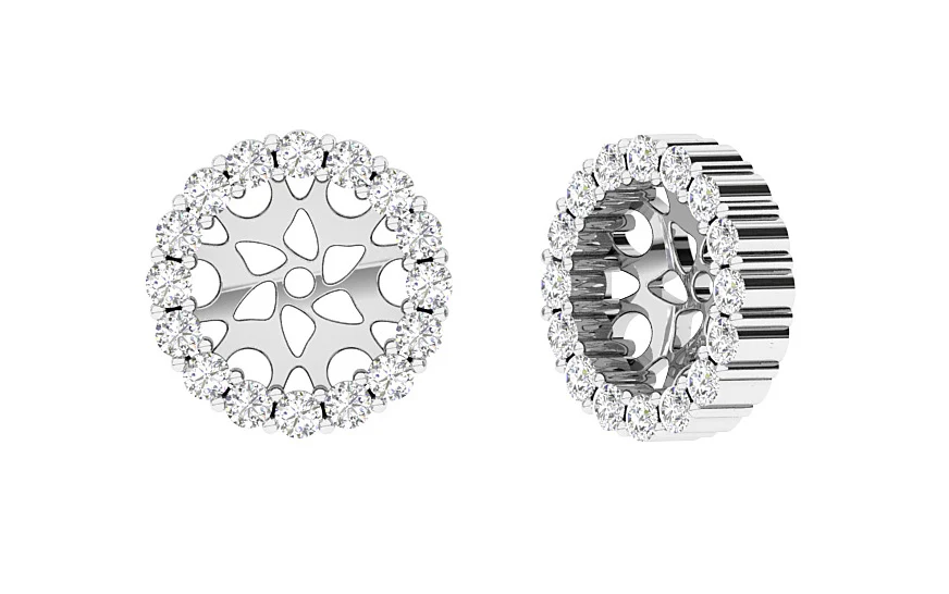 I1/SI1/VS1/VVS1 0.60Ct Jacket Earring Round Cut Diamond 14K Rose Gold 9.70 mm - Image 3