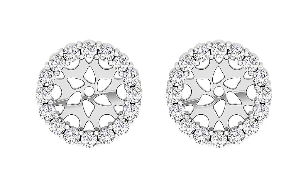 I1/SI1/VS1/VVS1 0.60Ct Jacket Earring Round Cut Diamond 14K Rose Gold 9.70 mm - Image 4