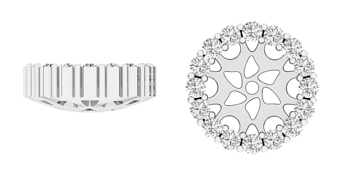 I1/SI1/VS1/VVS1 0.60Ct Jacket Earring Round Cut Diamond 14K Rose Gold 9.70 mm - Image 7