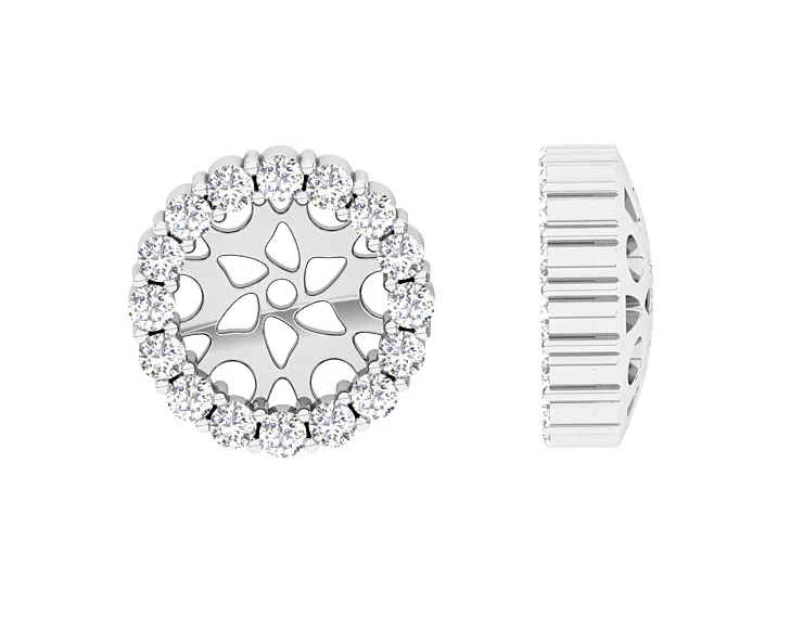 I1/SI1/VS1/VVS1 0.60Ct Jacket Earring Round Cut Diamond 14K Rose Gold 9.70 mm - Image 8