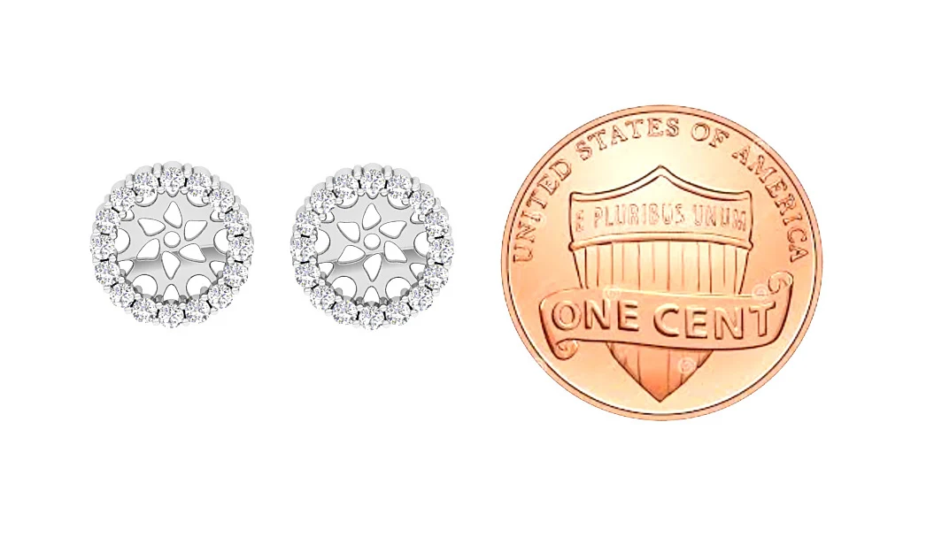I1/SI1/VS1/VVS1 0.60Ct Jacket Earring Round Cut Diamond 14K Rose Gold 9.70 mm - Image 9