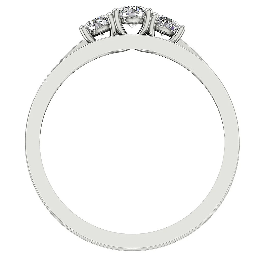 The Luis Excellent Genuine Diamond 3 Stone Bridal Engagement Ring Set White Gold - Image 5