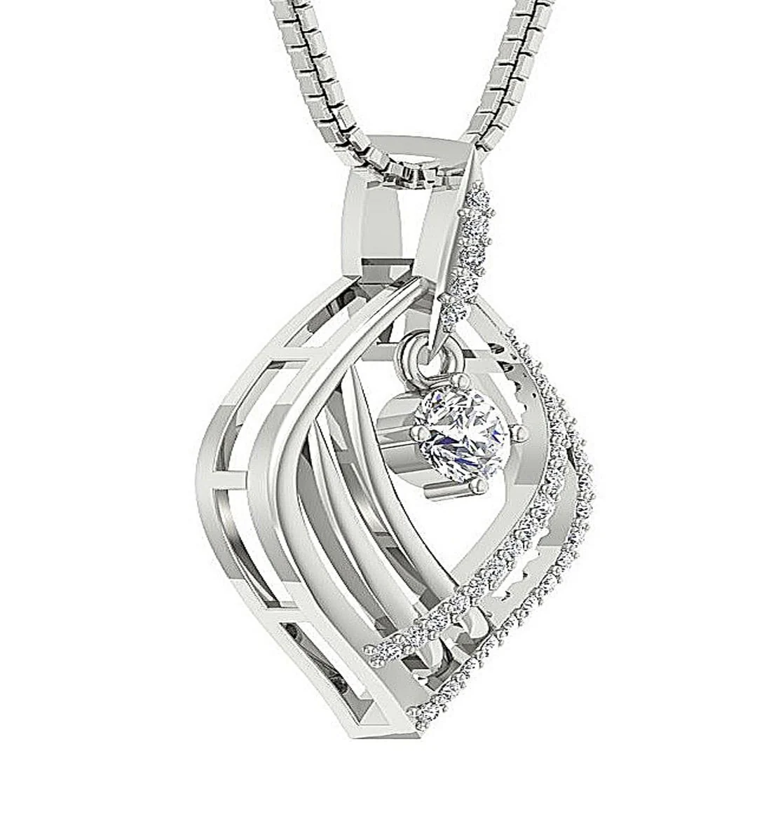 The Lukas Genuine Diamond Prong Set Fashion Pendant For Her 0.98 Inch Yellow Gold - Image 2