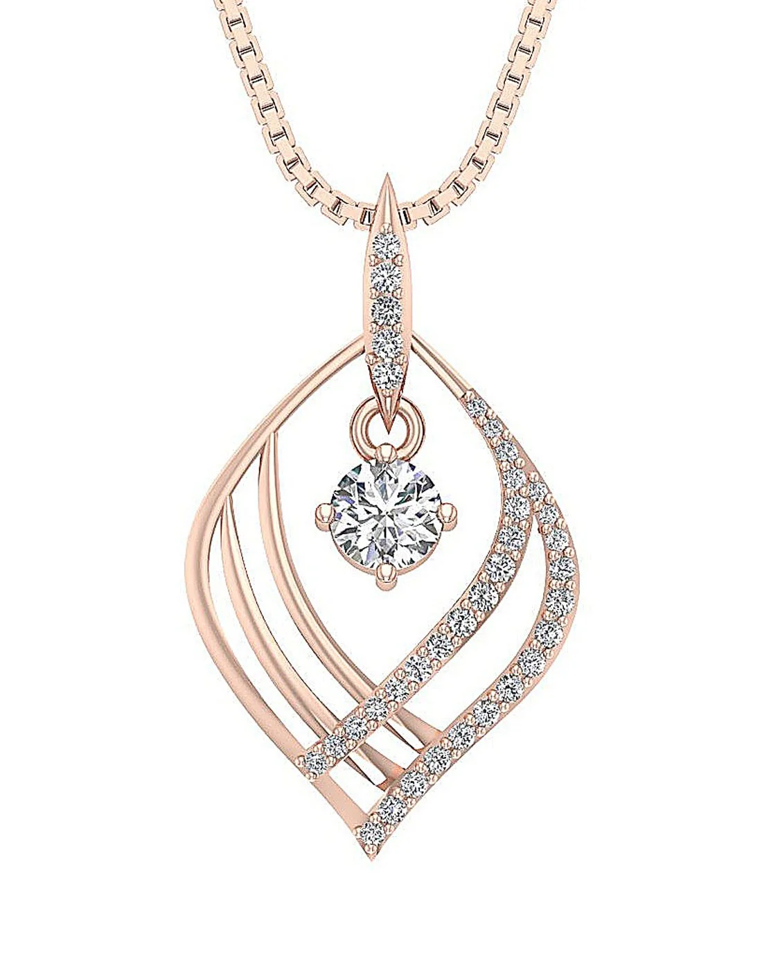 The Lukas Genuine Diamond Prong Set Fashion Pendant For Her 0.98 Inch Yellow Gold - Image 3