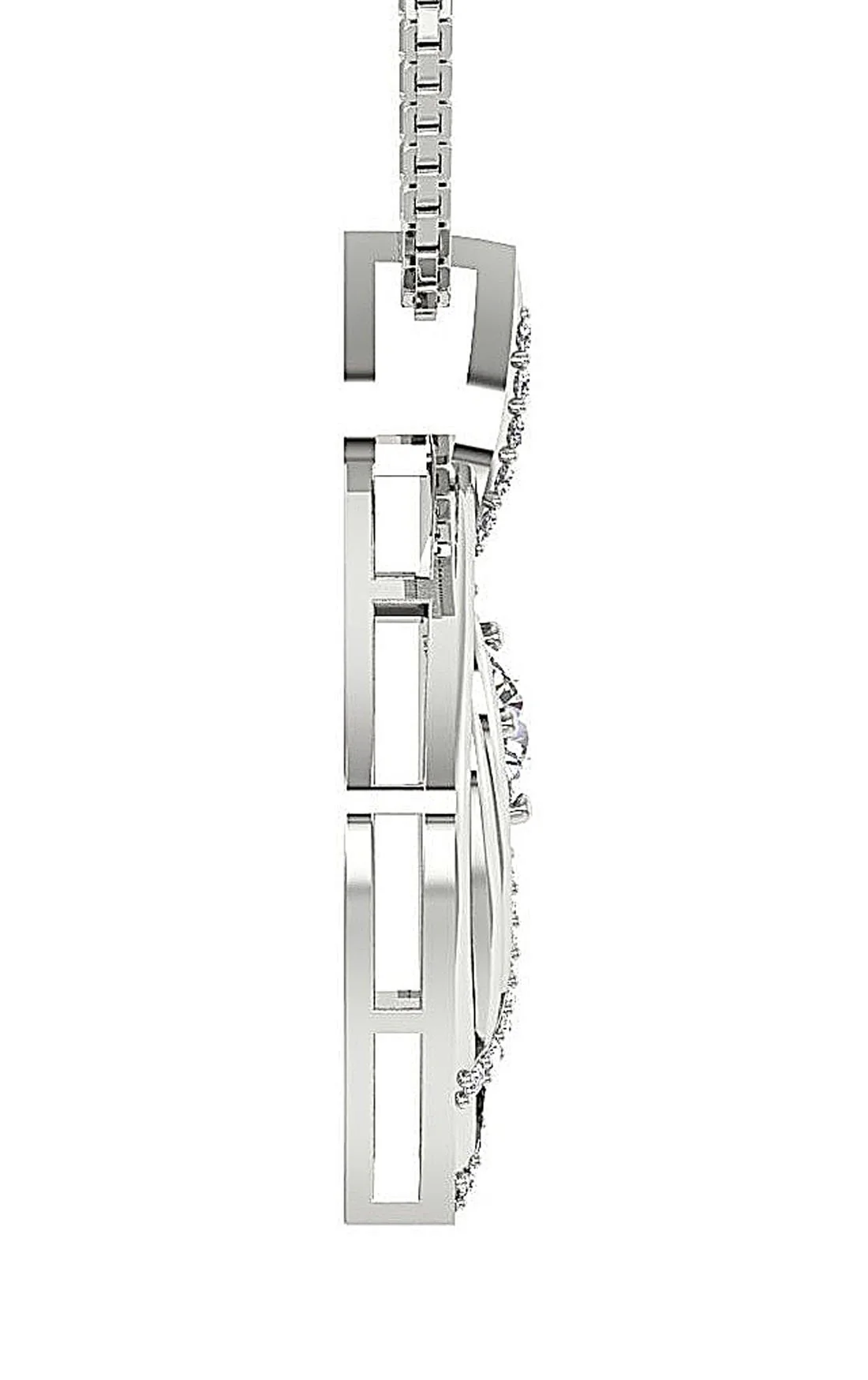 The Lukas Genuine Diamond Prong Set Fashion Pendant For Her 0.98 Inch Yellow Gold - Image 4
