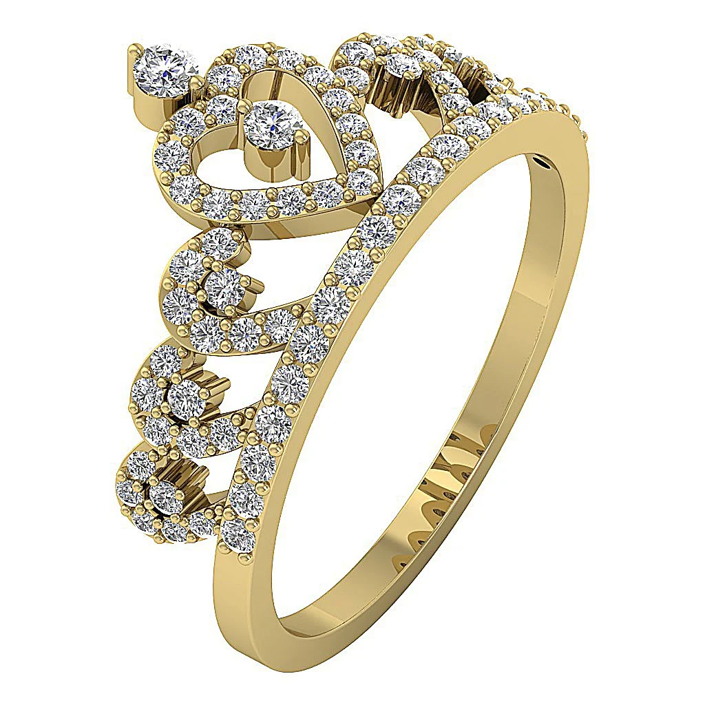 The Lukas Queens Crown Engagement Ring Round Cut Diamond 14K Rose Gold For Her - Image 3