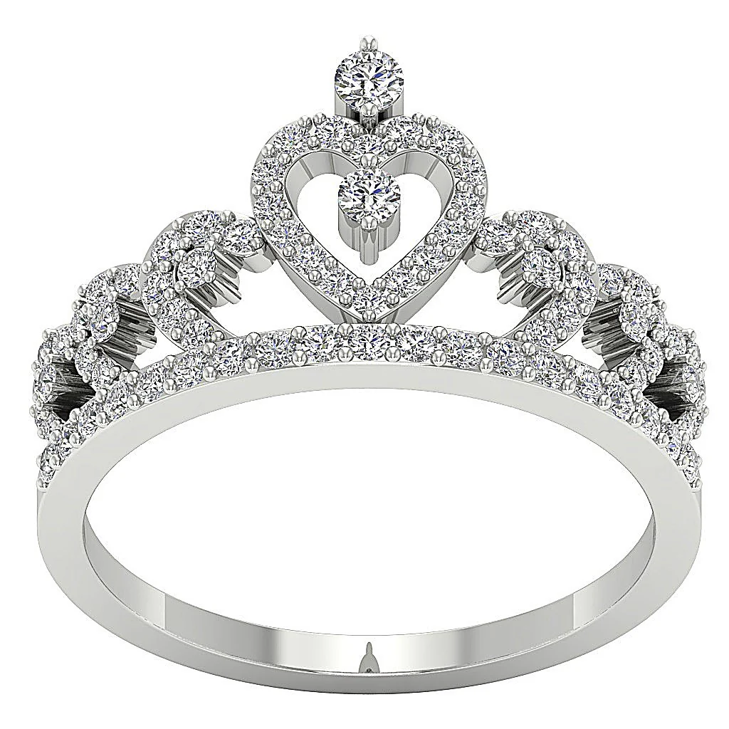 The Lukas Queens Crown Engagement Ring Round Cut Diamond 14K Rose Gold For Her - Image 4