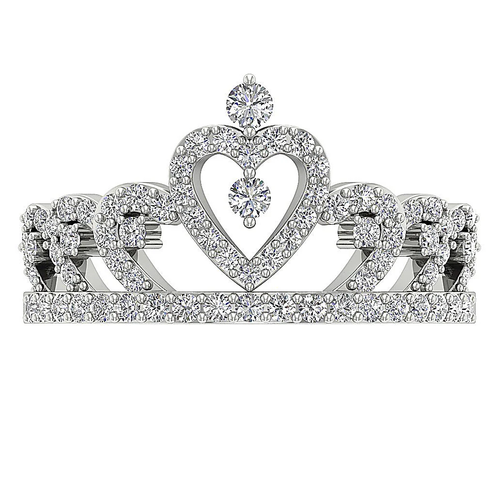 The Lukas Queens Crown Engagement Ring Round Cut Diamond 14K Rose Gold For Her - Image 6