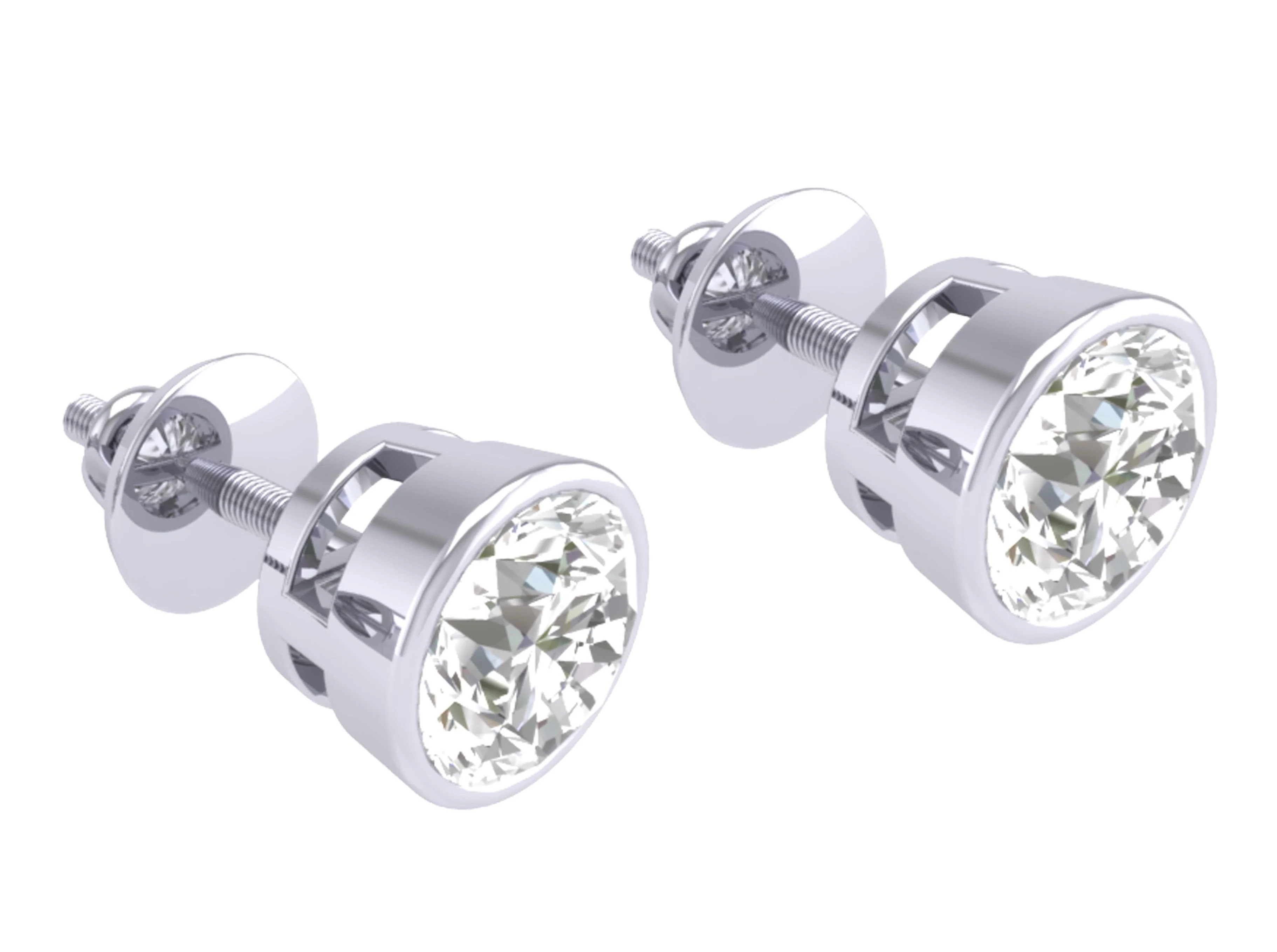 I1 G 0.20Ct Solitaire Natural Round Diamond Earring For Women 2.70 MM in 14k Solid Gold - Image 3