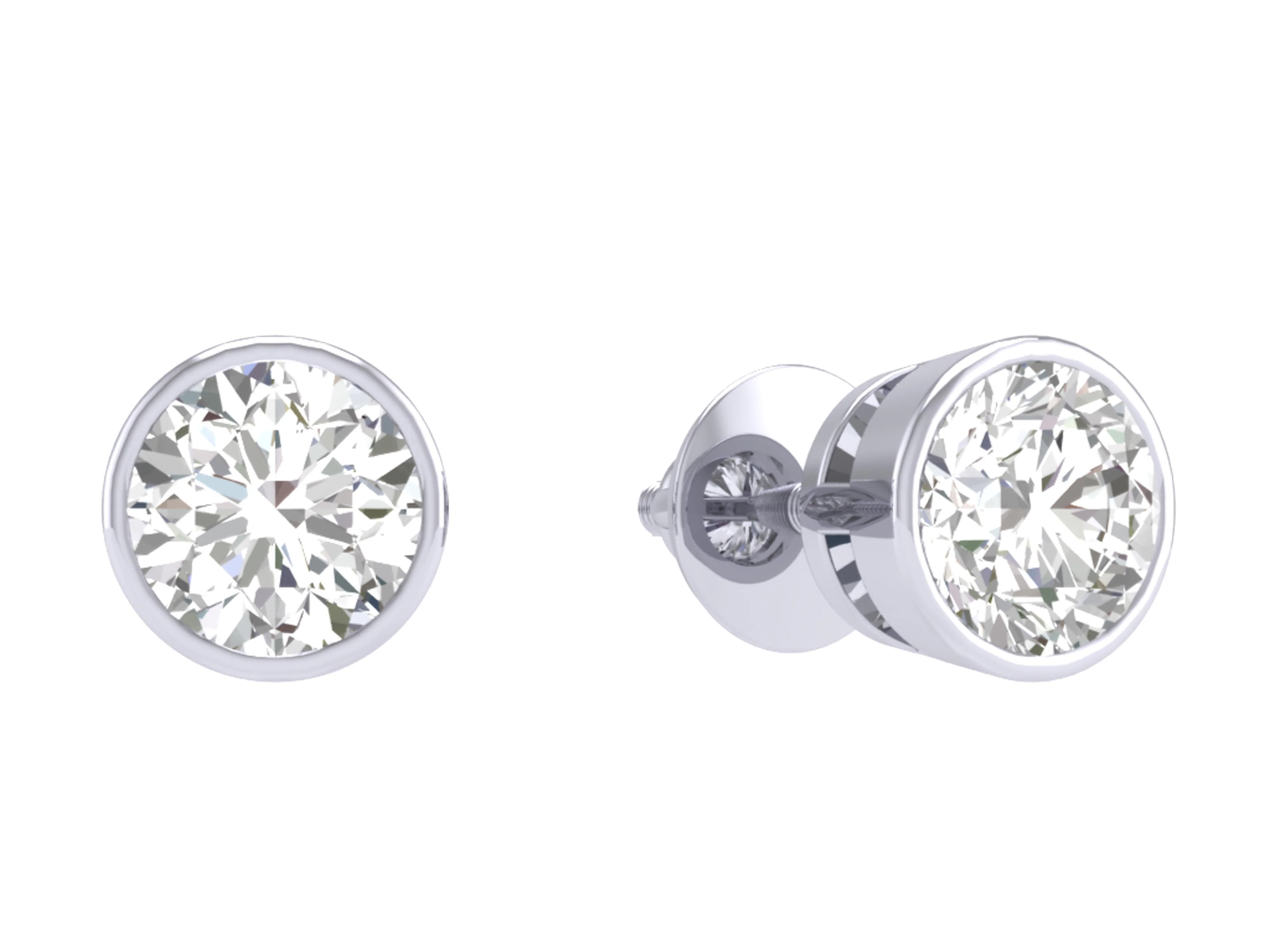 I1 G 0.20Ct Solitaire Natural Round Diamond Earring For Women 2.70 MM in 14k Solid Gold - Image 4