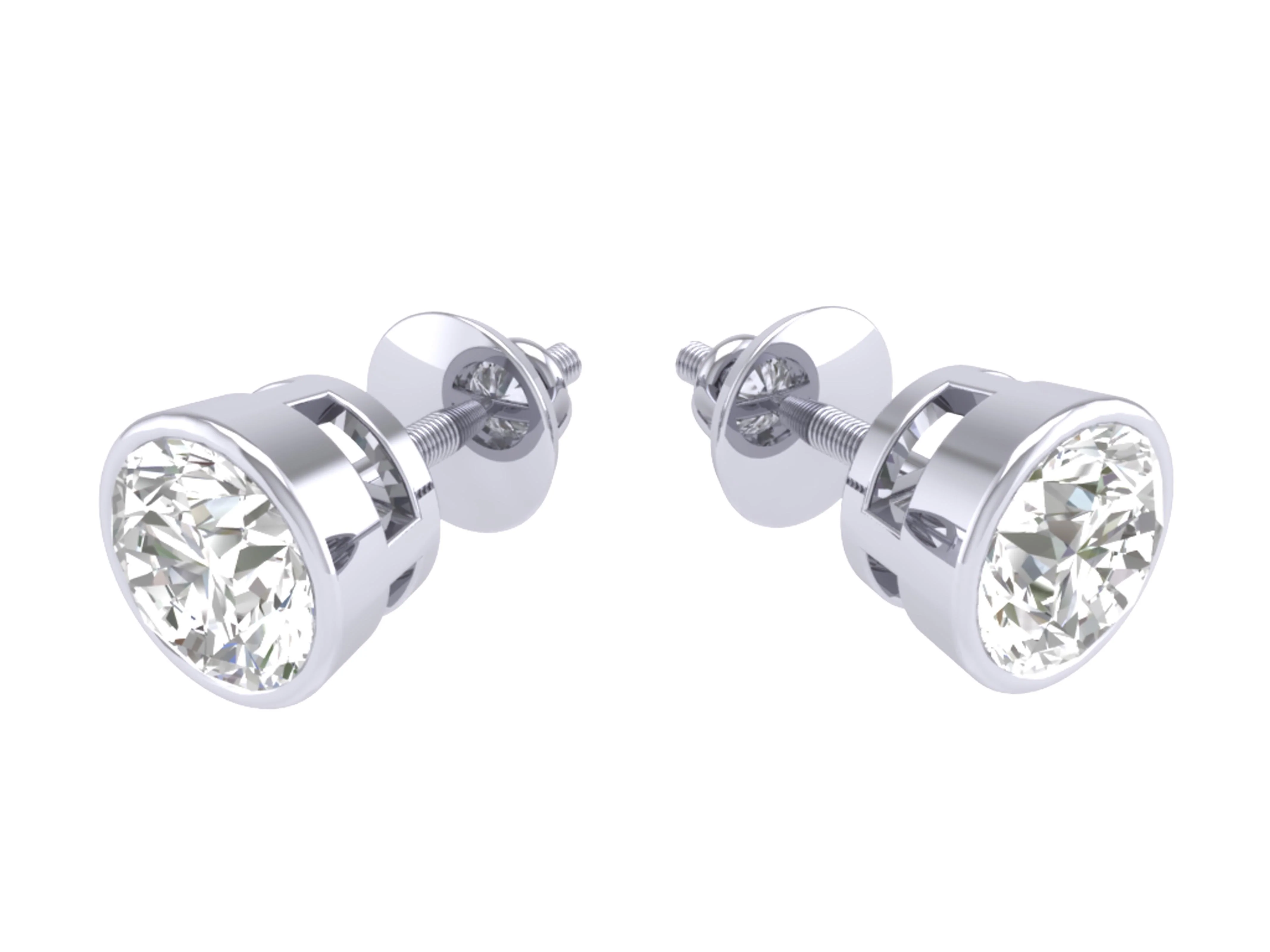 I1 G 0.20Ct Solitaire Natural Round Diamond Earring For Women 2.70 MM in 14k Solid Gold - Image 5