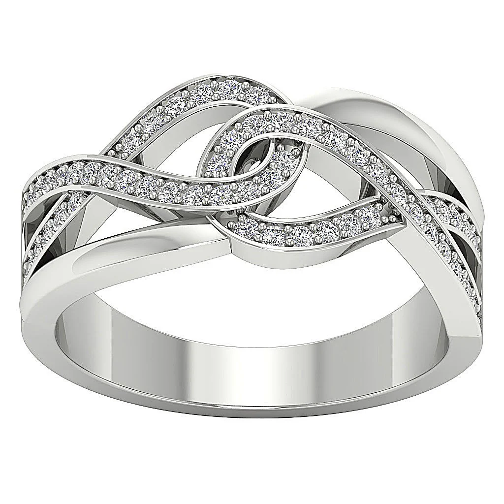 The Luz Natural Diamond Anniversary Ring 14K Solid Rose Gold Prong Set - Image 5