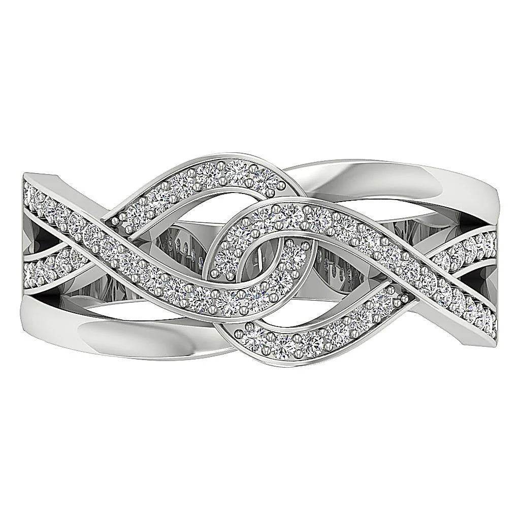 The Luz Natural Diamond Anniversary Ring 14K Solid Rose Gold Prong Set - Image 6