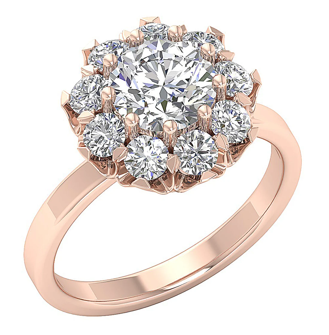 Excellent Round Brilliant Cut Solitaire Diamond Halo I1 G 2.75Carat Engagement Ring In Yellow Gold - Image 3