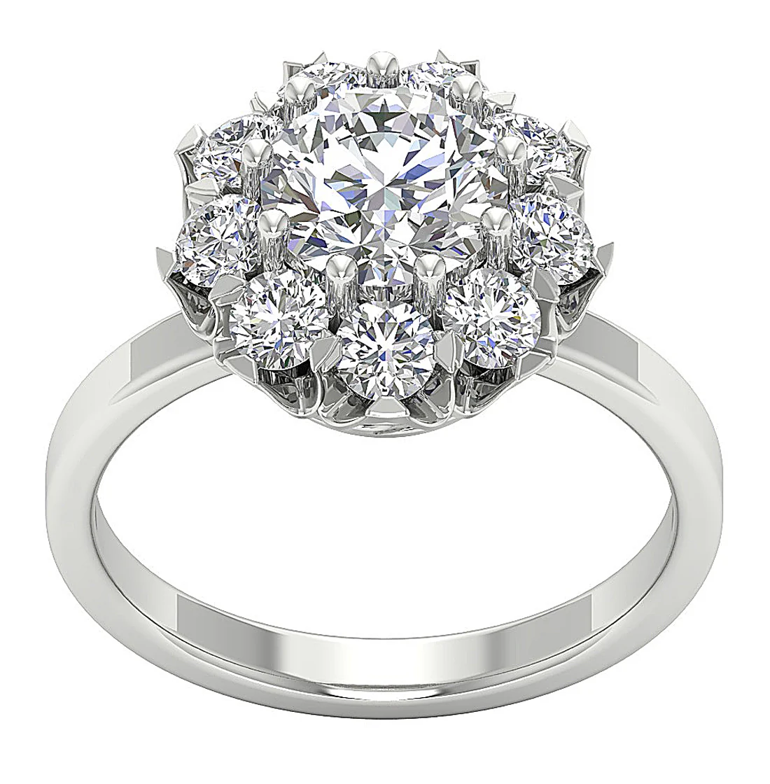 Excellent Round Brilliant Cut Solitaire Diamond Halo I1 G 2.75Carat Engagement Ring In Yellow Gold - Image 4