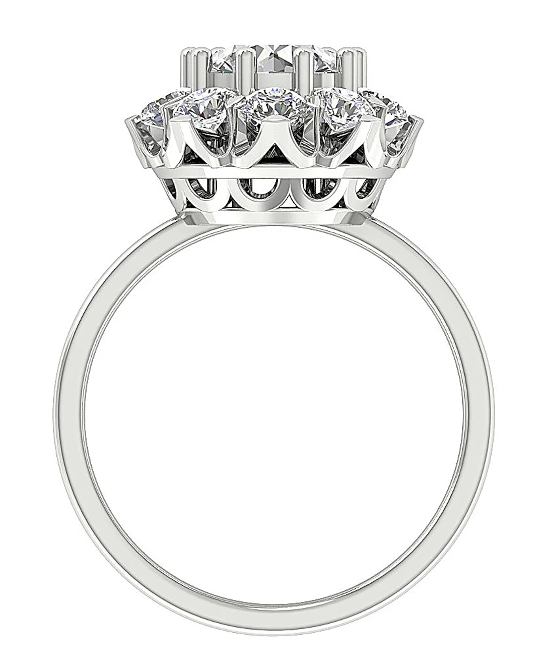 Excellent Round Brilliant Cut Solitaire Diamond Halo I1 G 2.75Carat Engagement Ring In Yellow Gold - Image 5