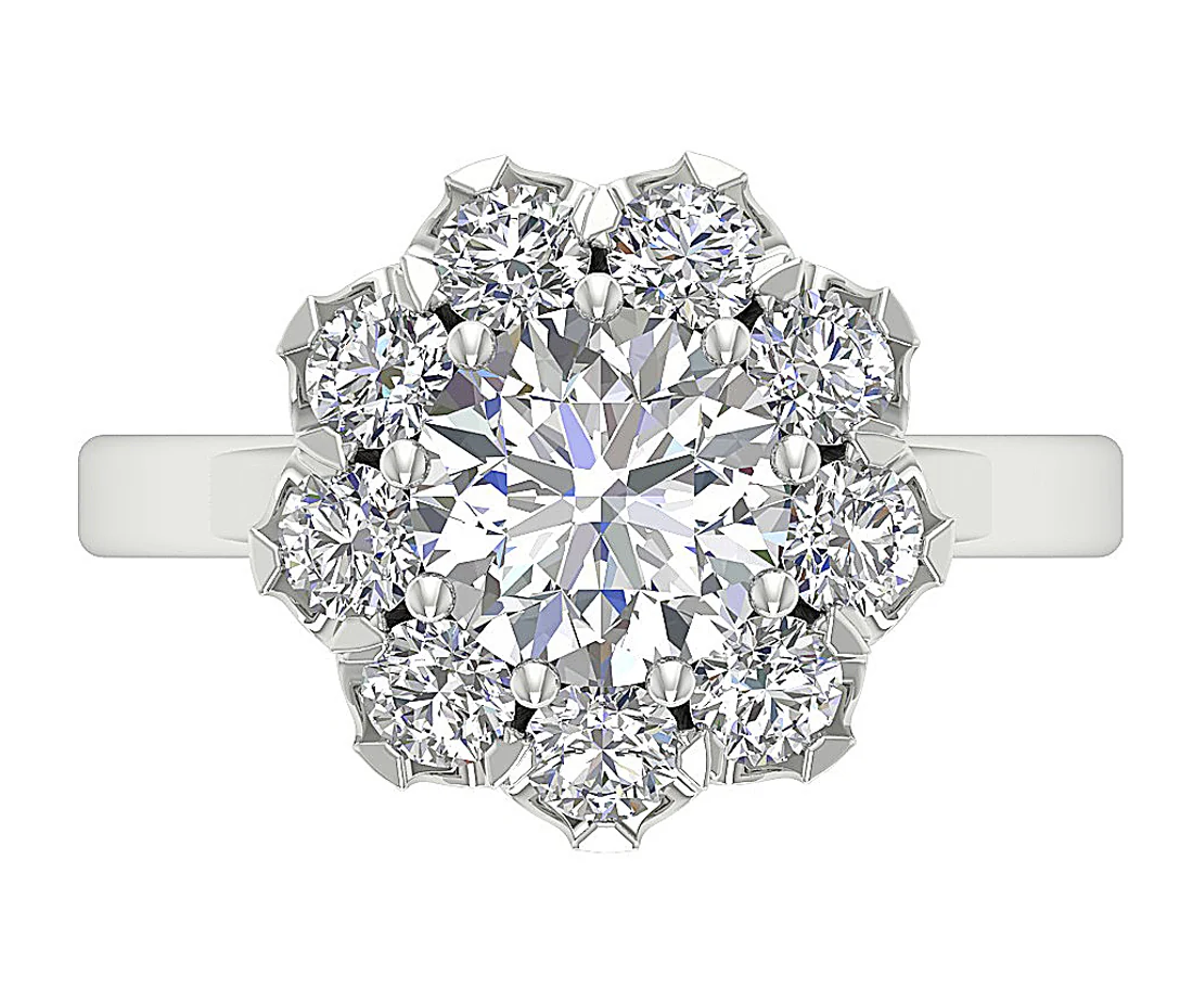 Excellent Round Brilliant Cut Solitaire Diamond Halo I1 G 2.75Carat Engagement Ring In Yellow Gold - Image 6