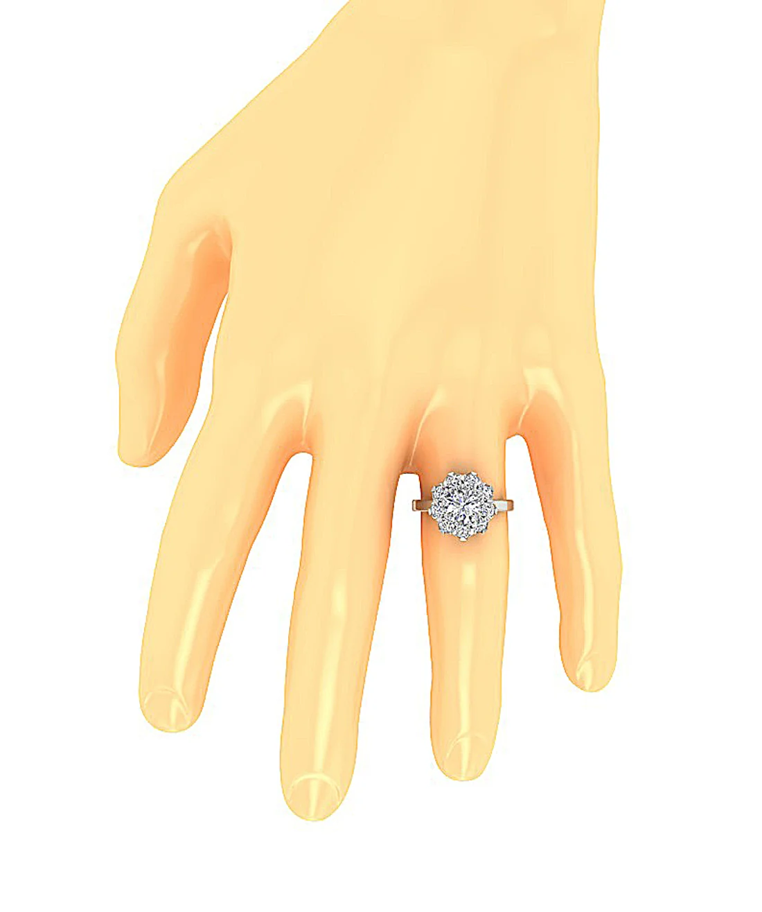 Excellent Round Brilliant Cut Solitaire Diamond Halo I1 G 2.75Carat Engagement Ring In Yellow Gold - Image 7