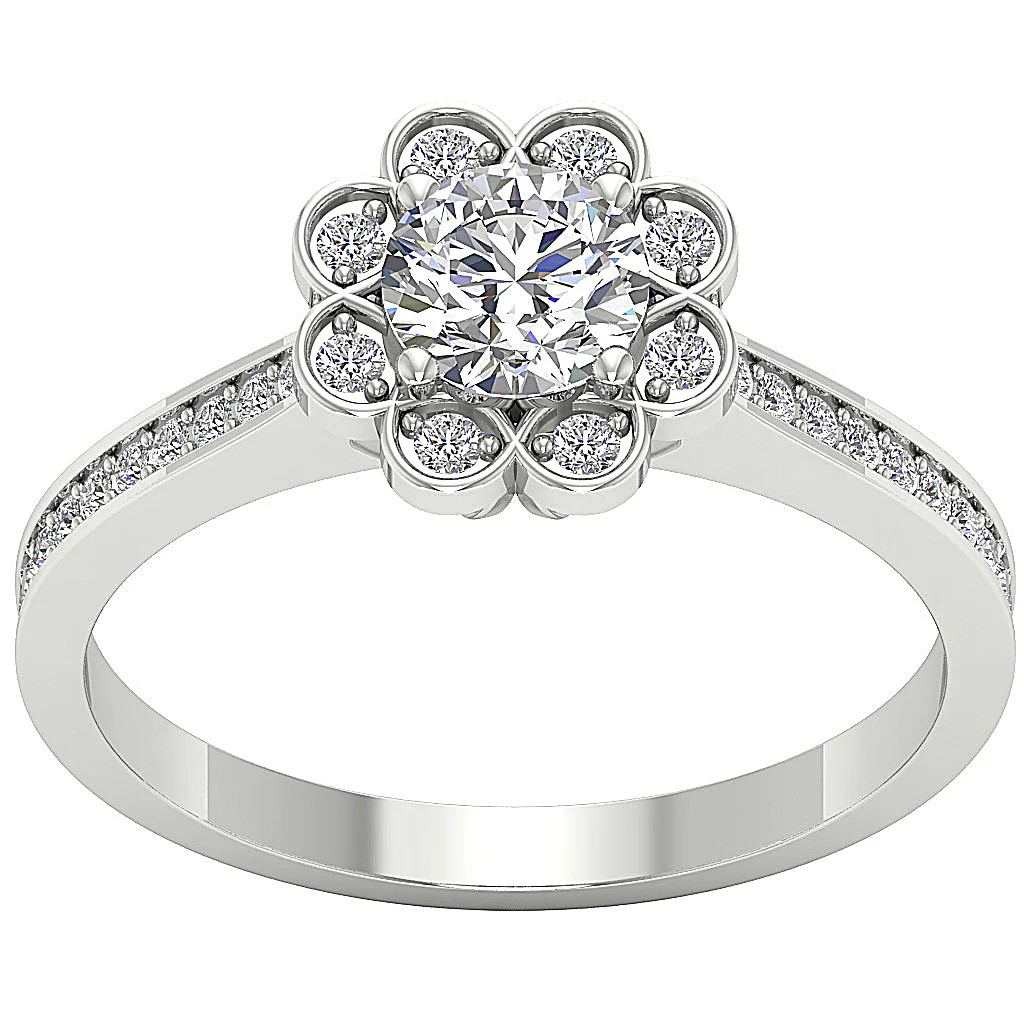 The Macy Round Brilliant Cut Diamond Gold Solitaire Wedding Ring Prong Set - Image 4