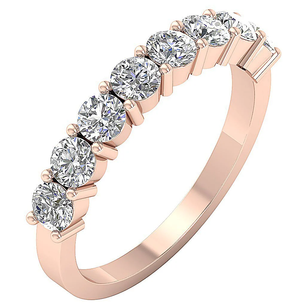 The Madalyn Prong Set Engagement Band Natural Diamond Ring 14K Solid Gold - Image 2