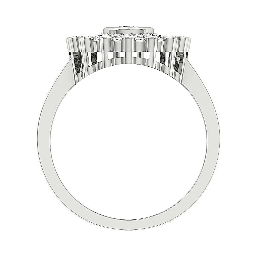 The Madeline Beautiful Halo Designer Round Diamond 14k Yellow Gold Solitaire Wedding Ring - Image 5