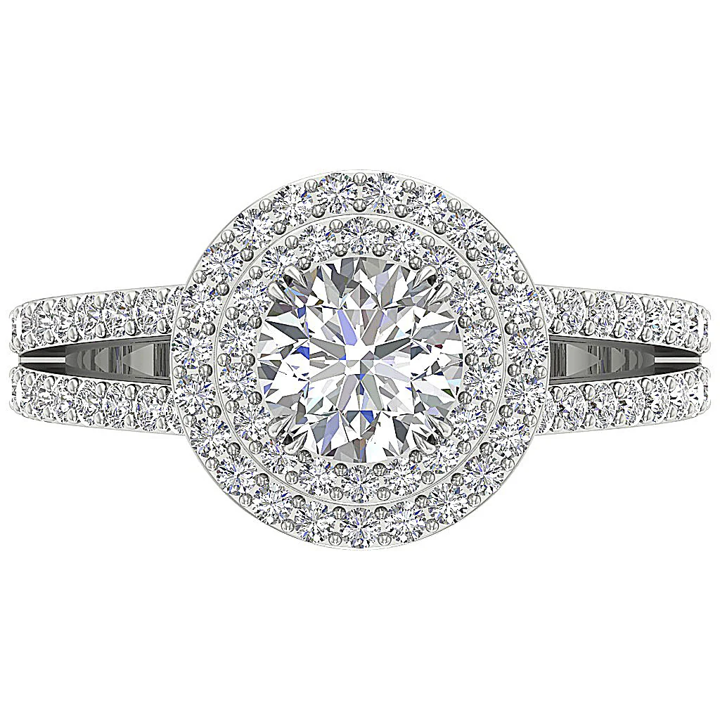 The Madisyn Double Halo Solitaire Engagement Ring Natural Diamond 14k Solid Gold - Image 6