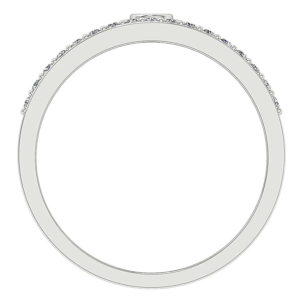 The Maeve 14k White Gold Genuine Diamond Solitaire Engagement Ring Prong & Bezel Set - Image 5