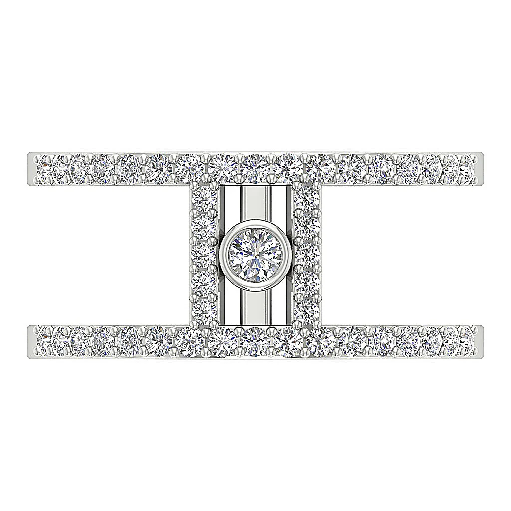 The Maeve 14k White Gold Genuine Diamond Solitaire Engagement Ring Prong & Bezel Set - Image 6