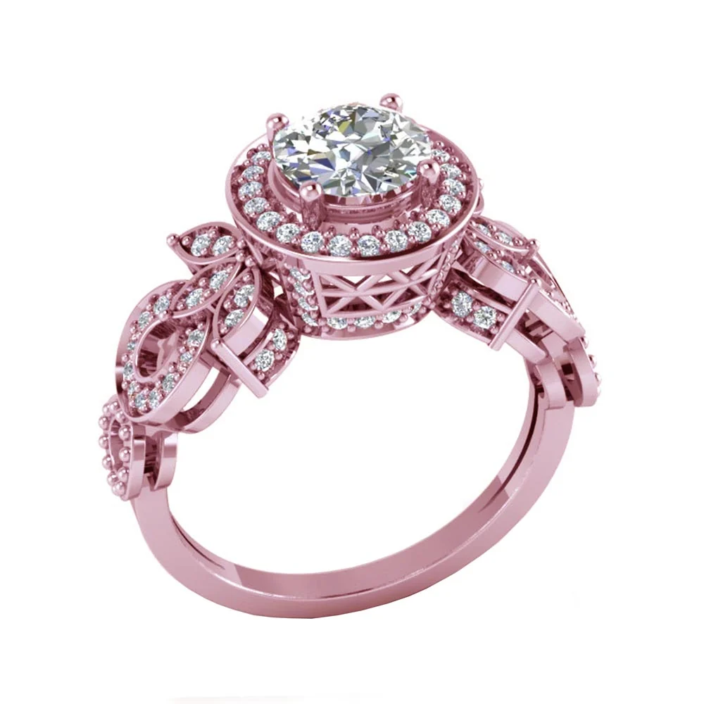 The Magdalena Designer Solitaire Engagement Band Genuine Diamond Ring 14K White Gold - Image 3