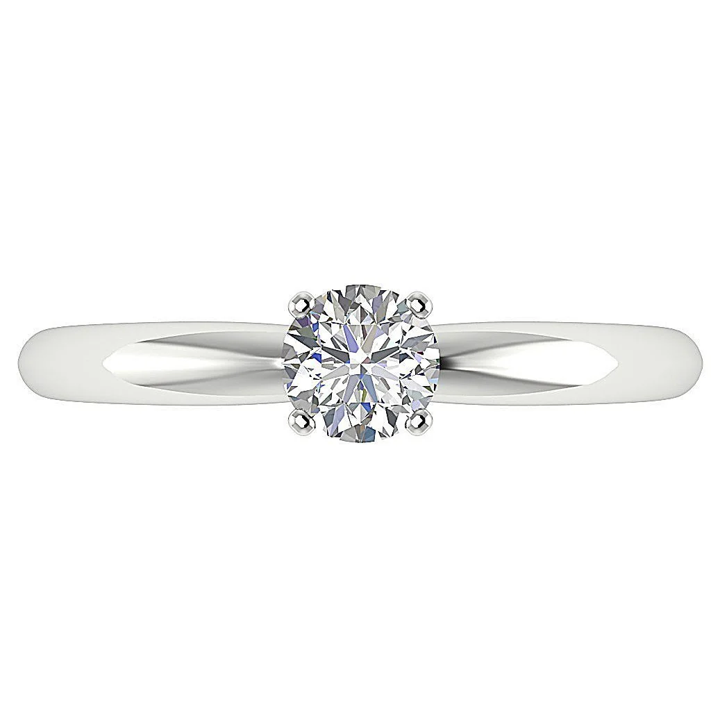 0.50 Carat Natural Diamond Solitaire Engagement Ring in 14k/18k White Gold - Image 4