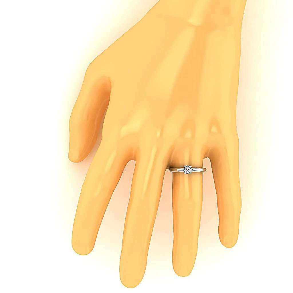 0.50 Carat Natural Diamond Solitaire Engagement Ring in 14k/18k White Gold - Image 5