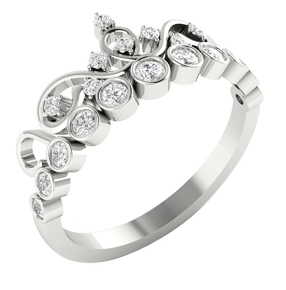 The Malaki 14K Yellow Gold Beautiful Crown Engagement Wedding Ring Natural Diamond - Image 3