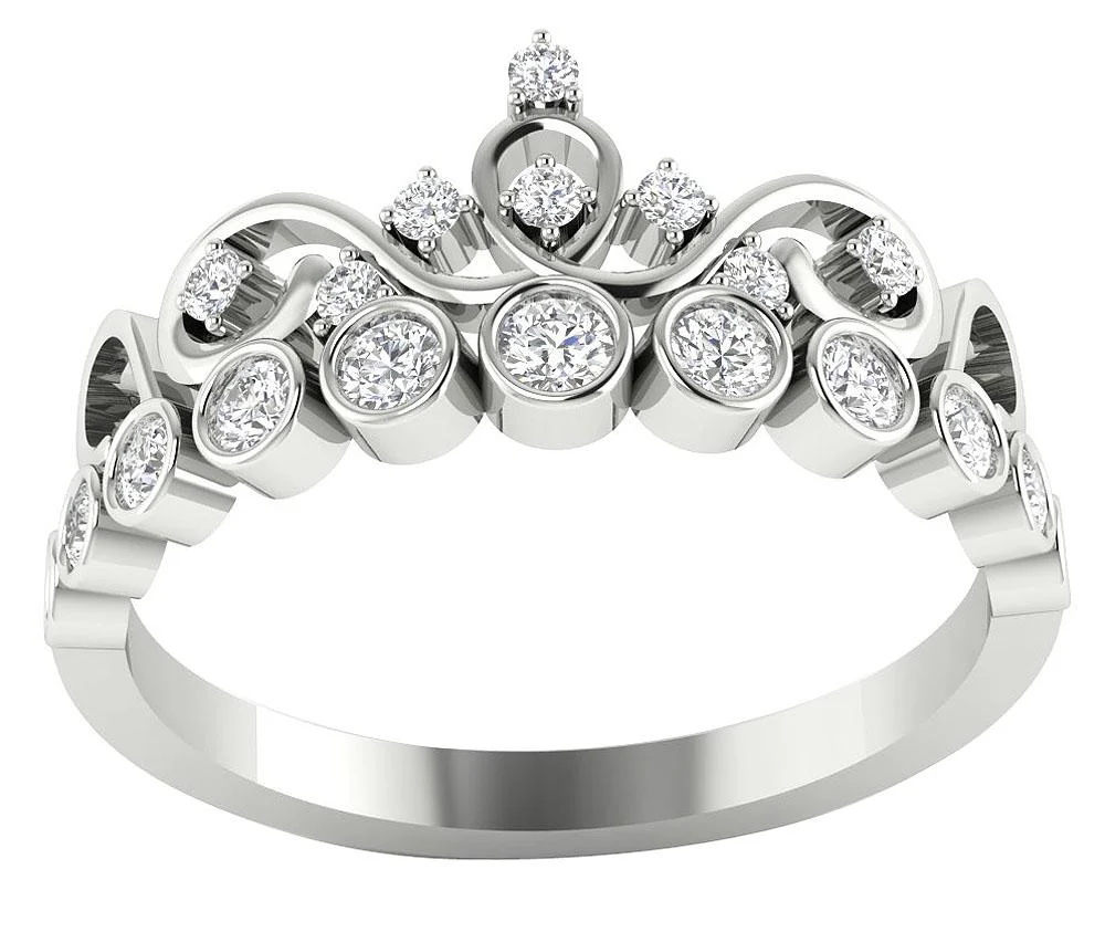 The Malaki 14K Yellow Gold Beautiful Crown Engagement Wedding Ring Natural Diamond - Image 4