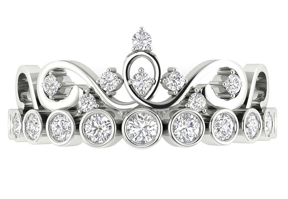 The Malaki 14K Yellow Gold Beautiful Crown Engagement Wedding Ring Natural Diamond - Image 6
