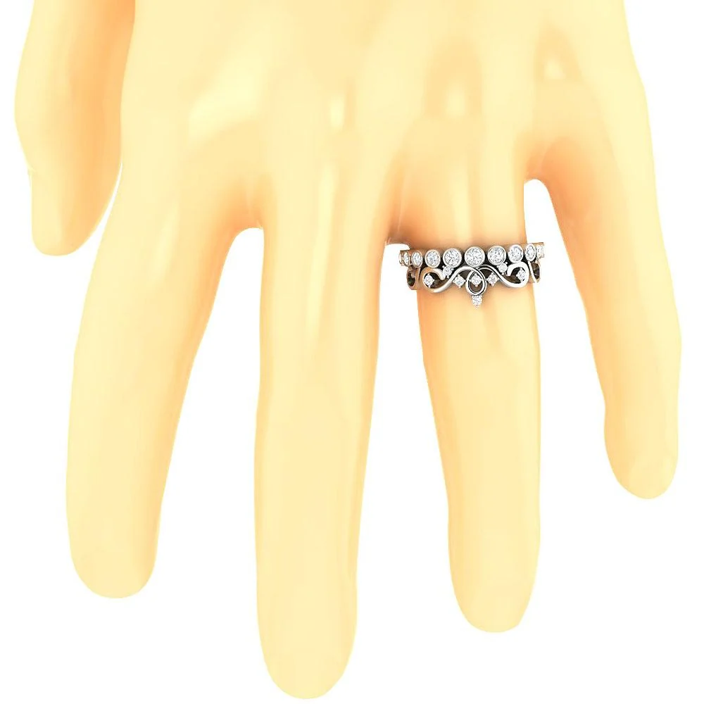 The Malaki 14K Yellow Gold Beautiful Crown Engagement Wedding Ring Natural Diamond - Image 7