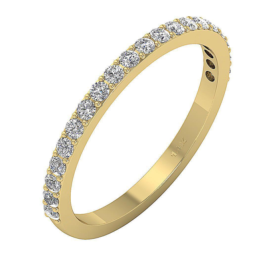 The Maleah 14K Yellow Gold Engagement Wedding Ring Round Diamond 2 MM Prong Set