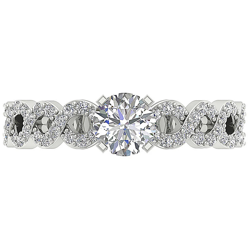 The Marcellus 14k Gold Classsic Round Diamond Solitaire Anniversary Ring For Her - Image 6