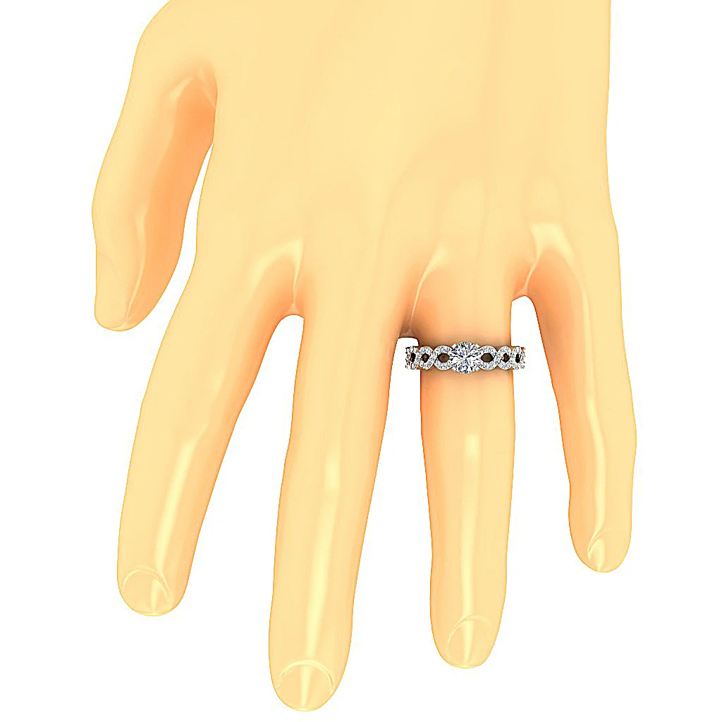 The Marcellus 14k Gold Classsic Round Diamond Solitaire Anniversary Ring For Her - Image 7