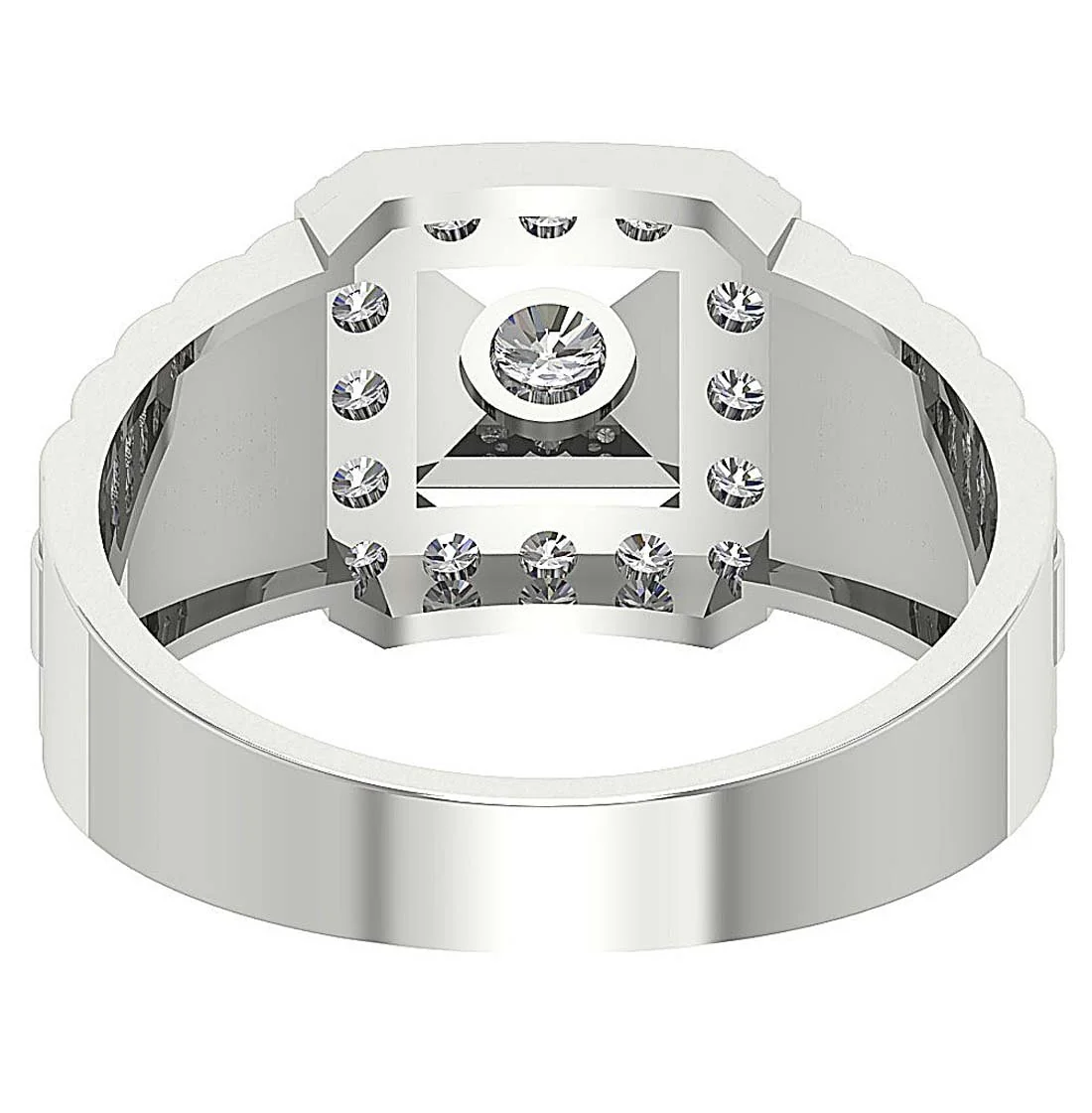 The Maria Handmade Men's Solitaire Engagement Ring Round Diamond 14K Solid Gold - Image 5