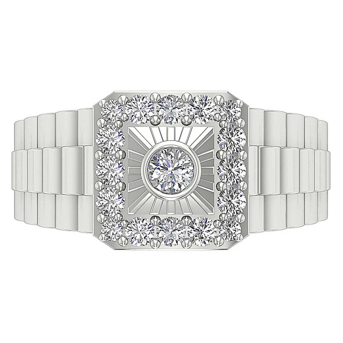 The Maria Handmade Men's Solitaire Engagement Ring Round Diamond 14K Solid Gold - Image 7