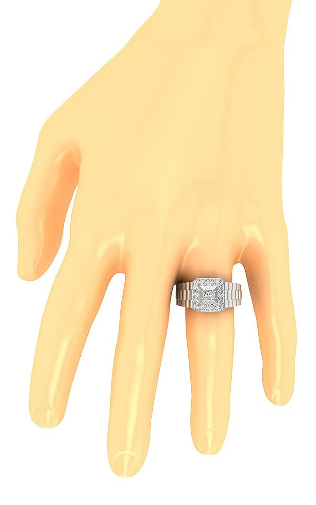 The Maria Handmade Men's Solitaire Engagement Ring Round Diamond 14K Solid Gold - Image 9