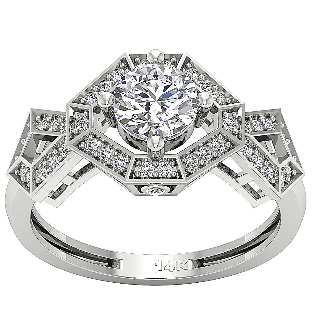 The Marianna Round Brilliant Cut Diamond 14K Solid Gold Solitaire Anniversary Ring 10.65 mm