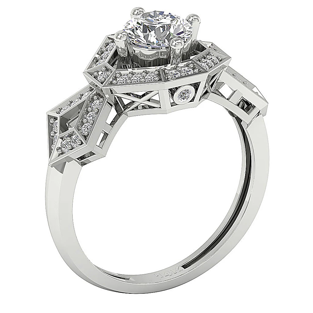 The Marianna Round Brilliant Cut Diamond 14K Solid Gold Solitaire Anniversary Ring 10.65 mm - Image 3