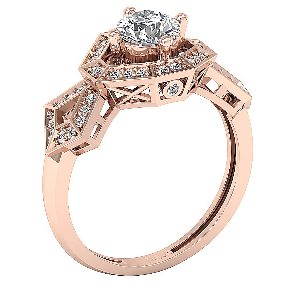 The Marianna Round Brilliant Cut Diamond 14K Solid Gold Solitaire Anniversary Ring 10.65 mm - Image 4