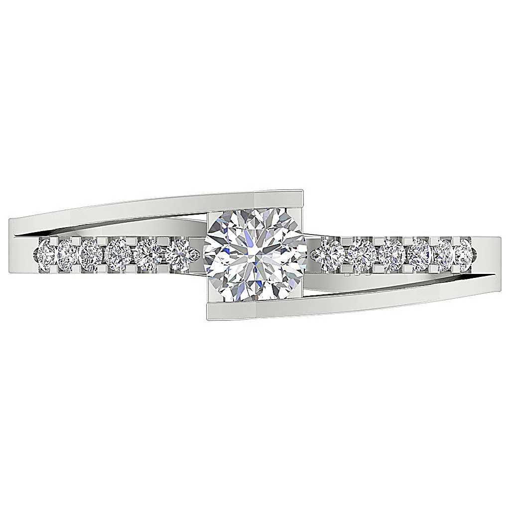 The Marisol Classic Engagement Wedding Band Genuine Diamond 14K Solid Gold - Image 5