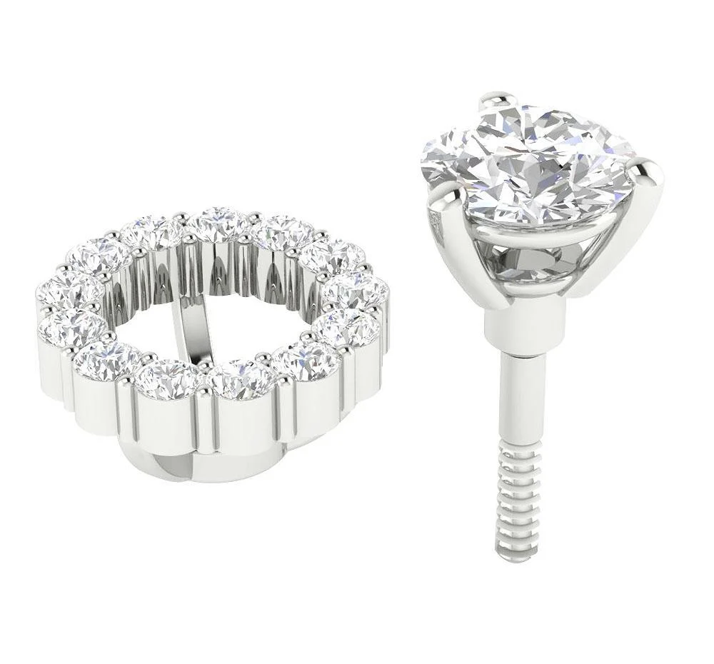 The Mark Natural Diamond Removable Jacket Solitaire Stud Earring 14K Gold - Image 3