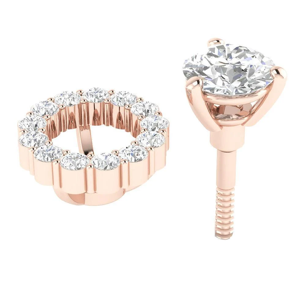The Mark Natural Diamond Removable Jacket Solitaire Stud Earring 14K Gold - Image 5