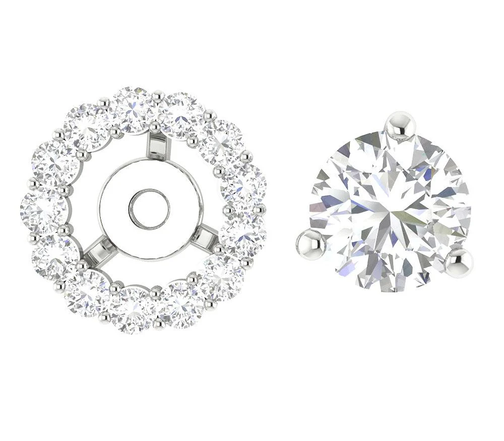 The Mark Natural Diamond Removable Jacket Solitaire Stud Earring 14K Gold - Image 9
