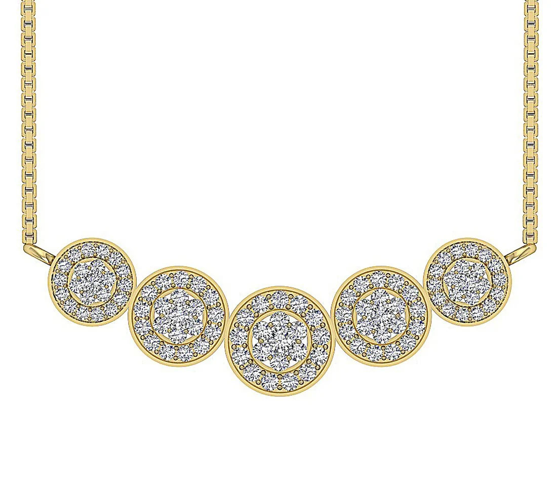The Mark 1 Carat Natural Diamond 14K Gold Halo Fashion Pendant Necklace For Womens - Image 2