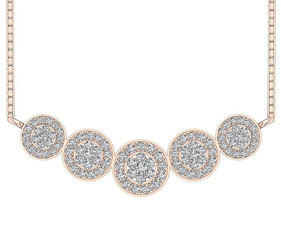 The Mark 1 Carat Natural Diamond 14K Gold Halo Fashion Pendant Necklace For Womens - Image 3
